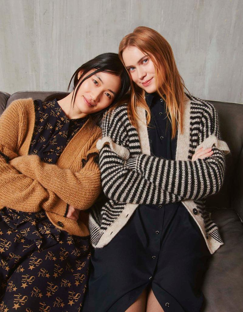 Shirtaporter CARDIGAN A RIGHE CON RUCHES Vendita Calda