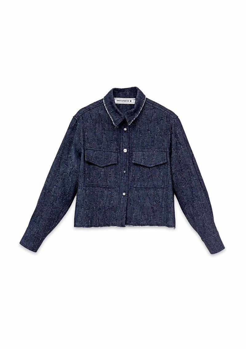 Shirtaporter CAMICIA CROPP DENIM JACQUARD In Saldo
