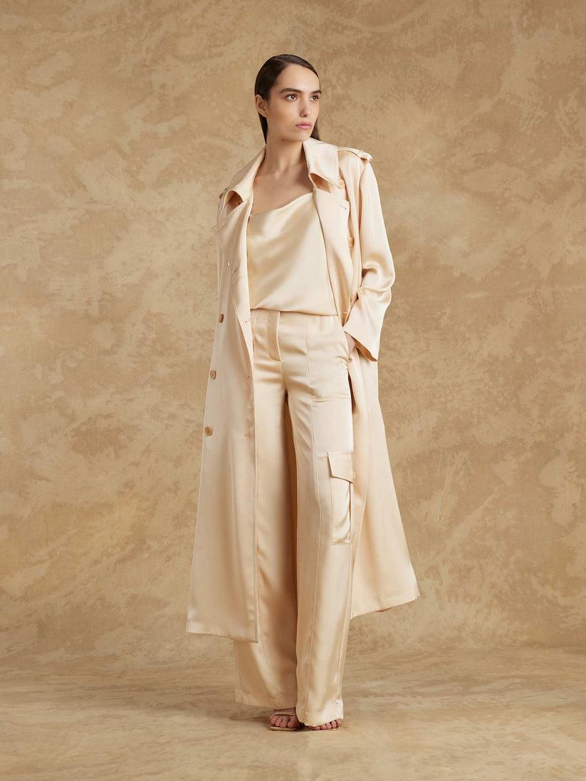 Space Simona Corsellini Pantalone cargo in raso heavy Offerte