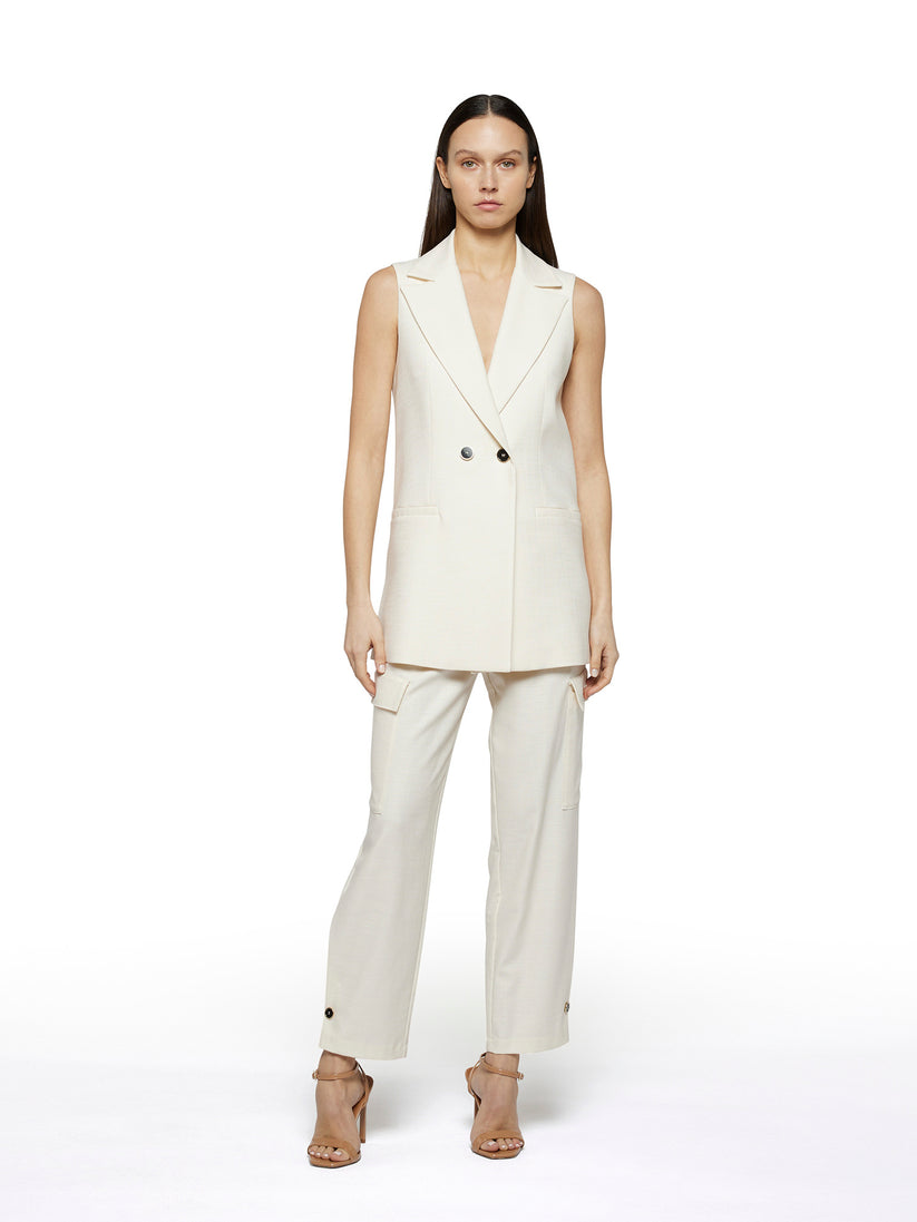 Space Simona Corsellini Gilet lungo in tramato luxury Italy