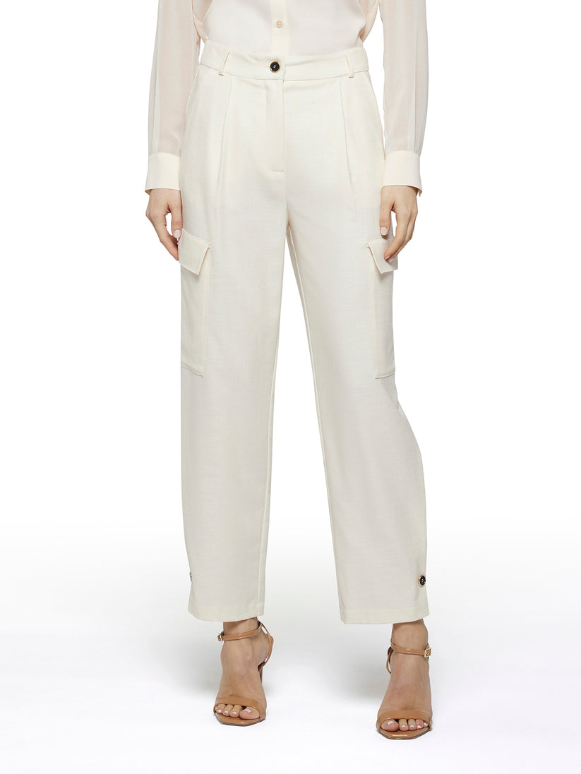 Space Simona Corsellini Pantalone cargo in tramato luxury 2025