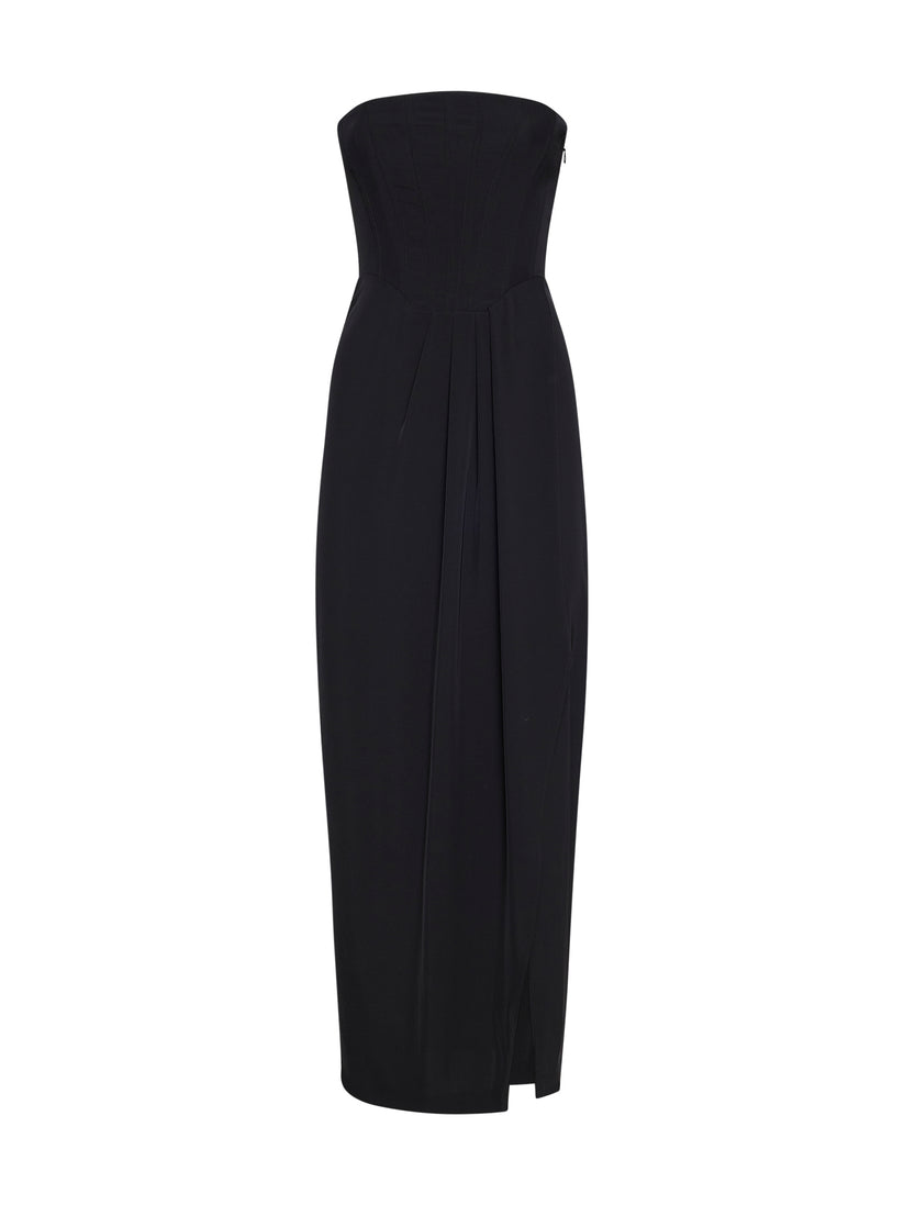 Space Simona Corsellini Abito lungo effetto bustier in poly fluido Prezzo Ridotto