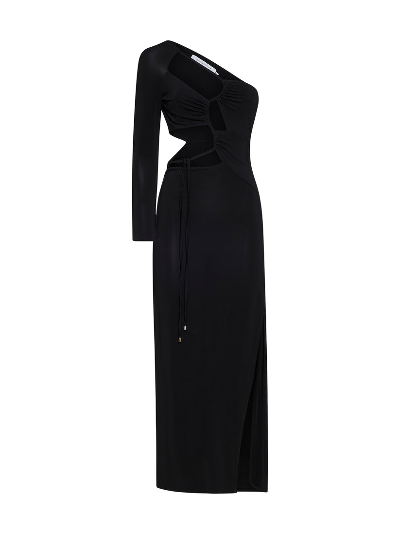 Space Simona Corsellini Abito midi cut-out monomanica in jersey Novità