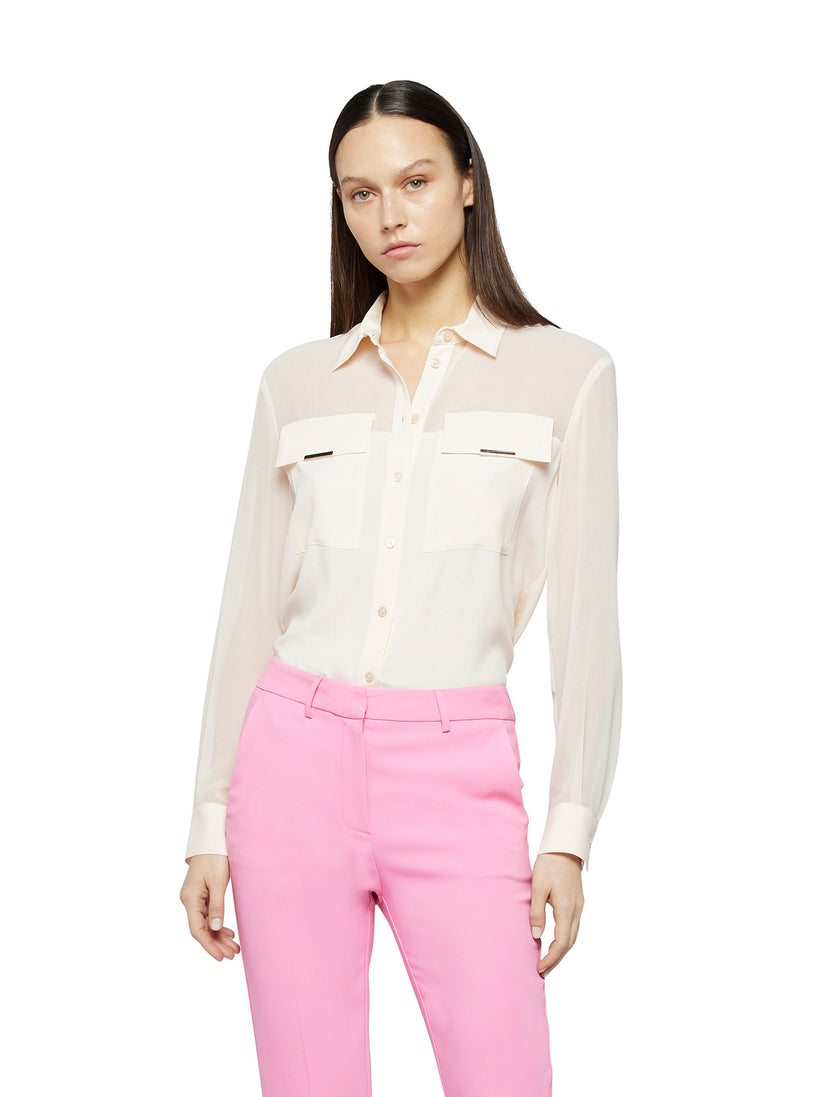 Space Simona Corsellini Camicia see-through in acetato seta e georgette Vendita Economica