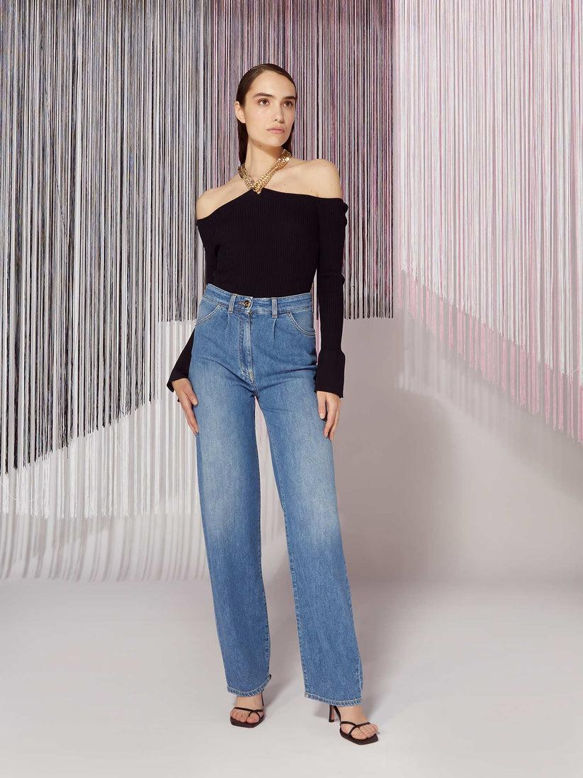 Space Simona Corsellini Denim con pinces in tela comfort meccanico 2025