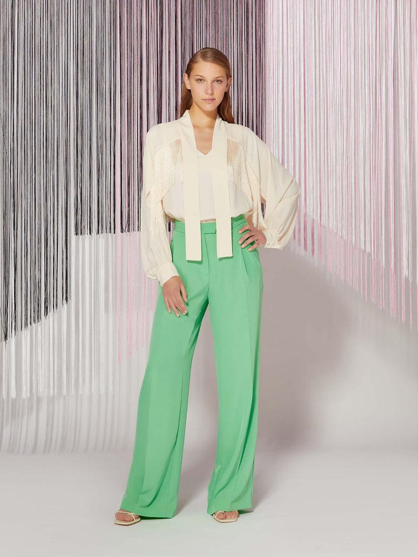 Space Simona Corsellini Blusa in acetato seta con frange Italy