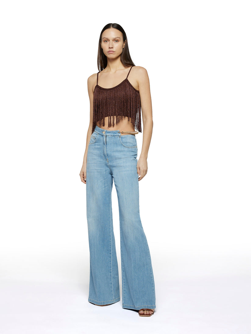 Space Simona Corsellini Denim largo in tela comfort meccanico Italia