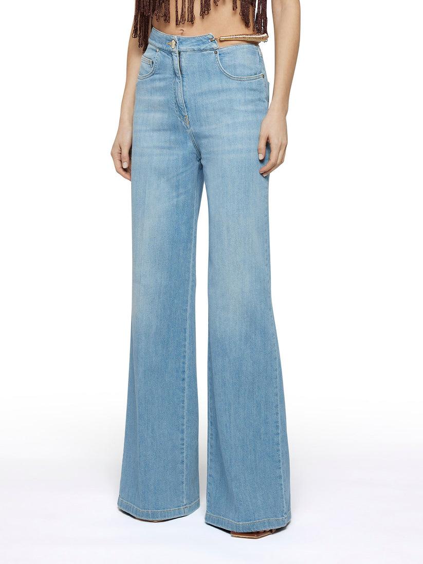 Space Simona Corsellini Denim largo in tela comfort meccanico Italia