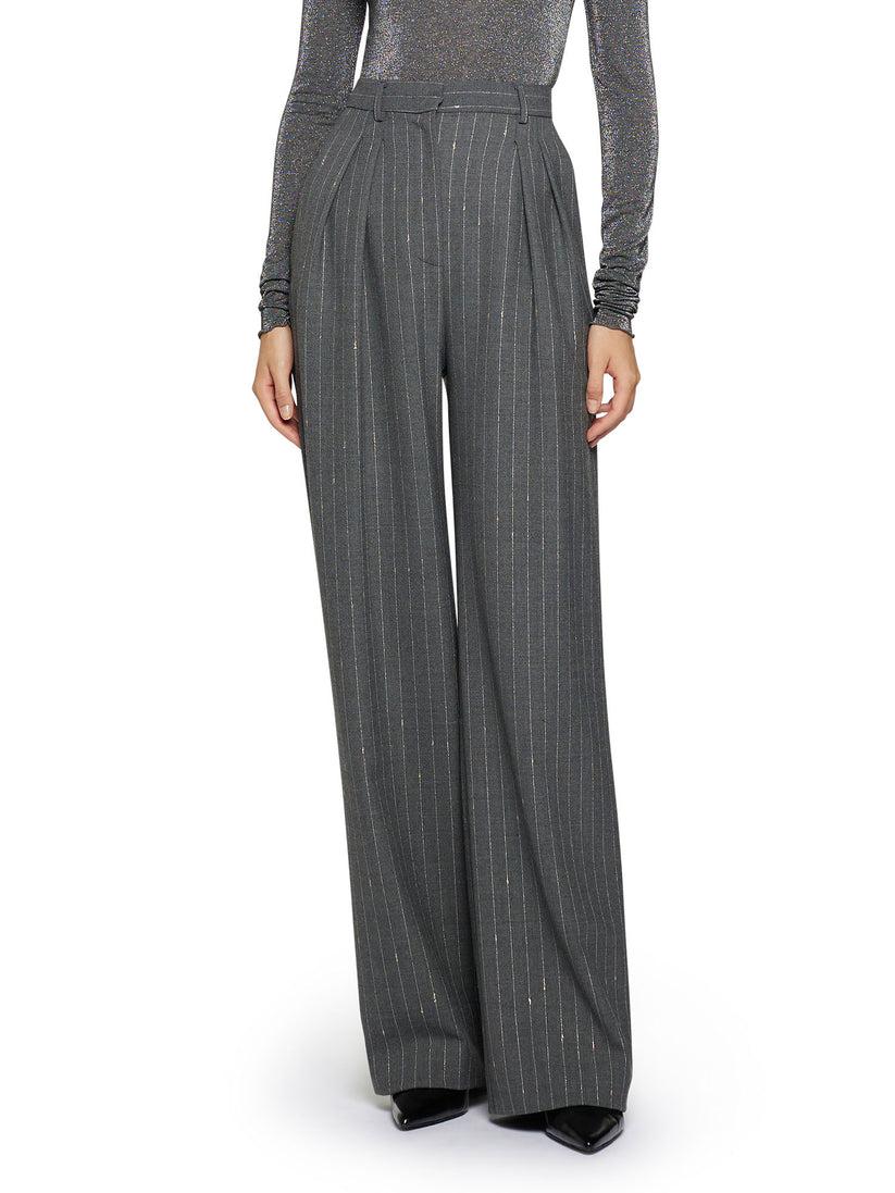 Space Simona Corsellini Pantalone Largo gessato con doppia pence Soddisfazione Garantita