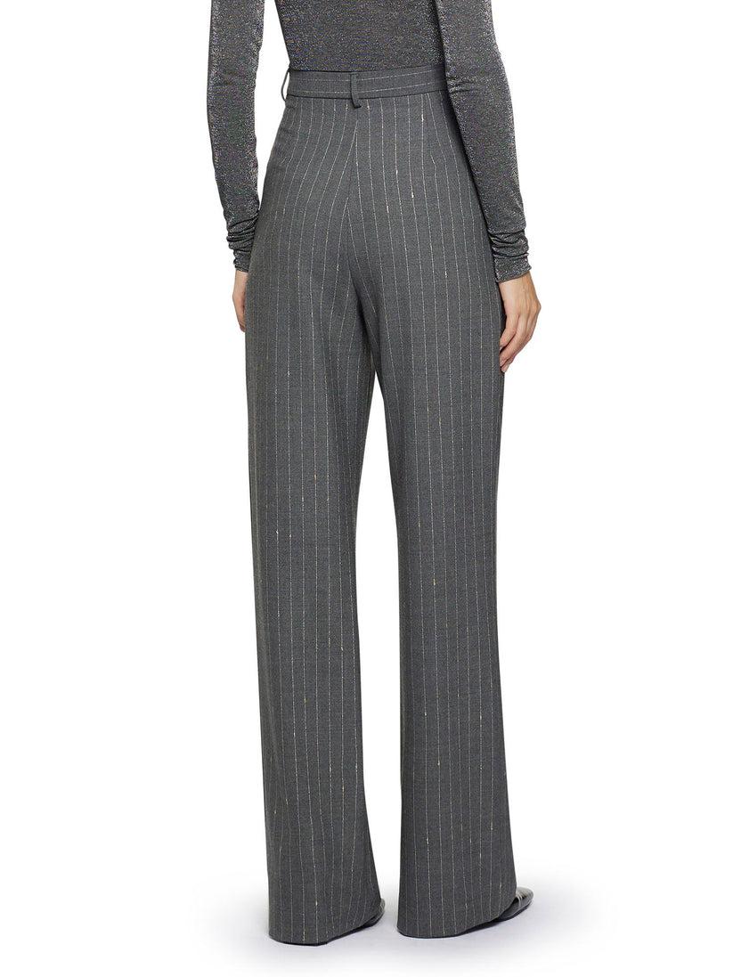 Space Simona Corsellini Pantalone Largo gessato con doppia pence Soddisfazione Garantita