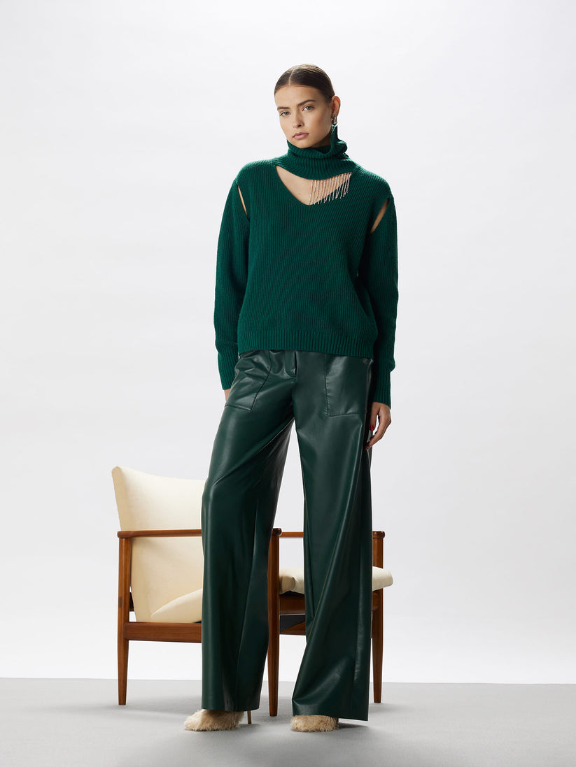 Space Simona Corsellini Pantalone largo in vegan leather Novità