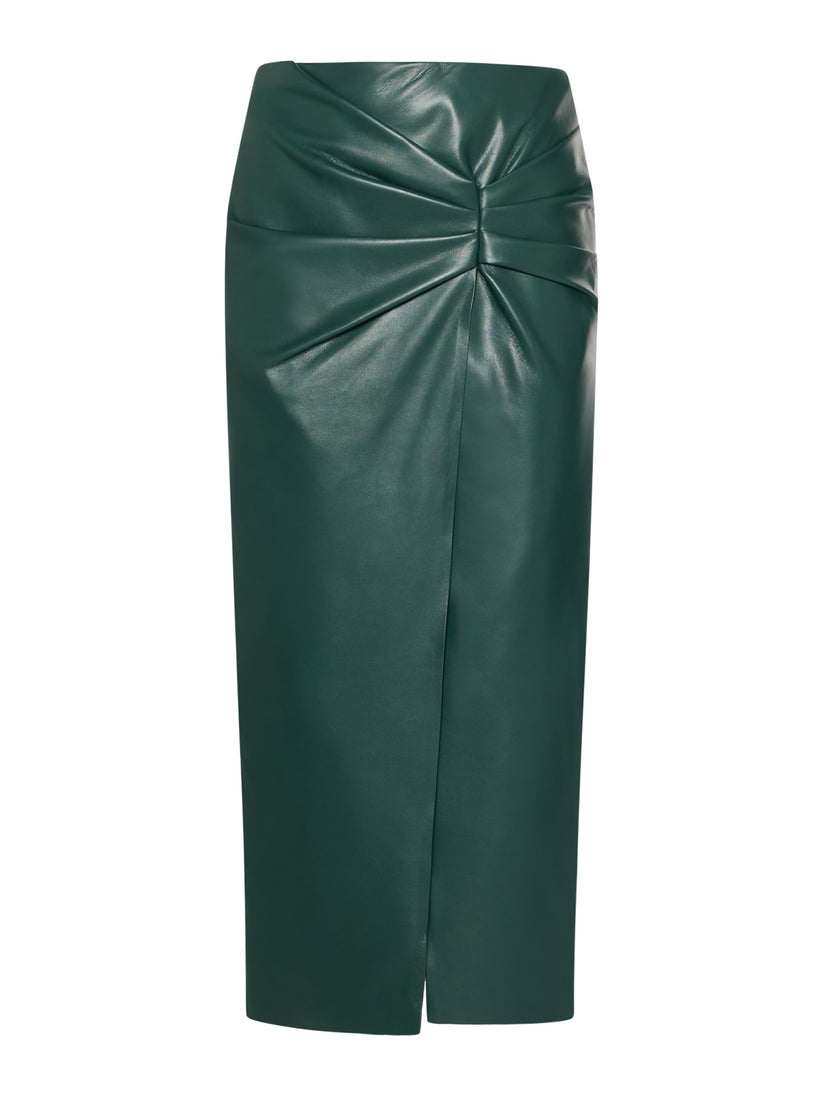 Space Simona Corsellini Gonna in vegan leather con nodo in vita Offerta