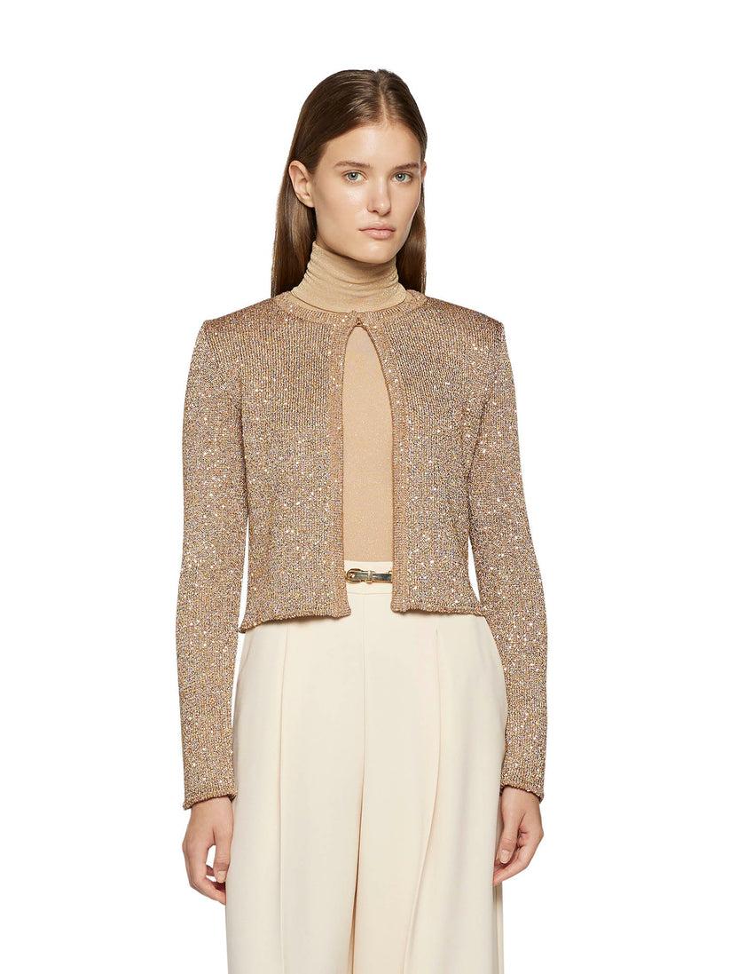 Space Simona Corsellini Giacca in tricot con paillettes Offerta speciale della fabbrica