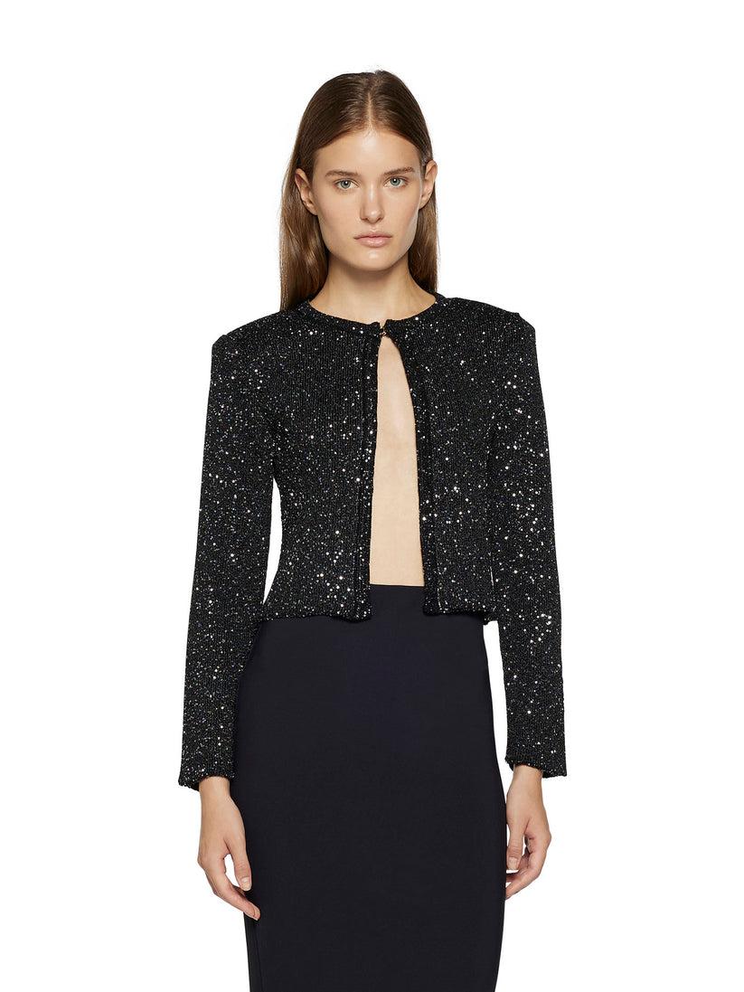 Space Simona Corsellini Giacca in tricot con paillettes Nuova