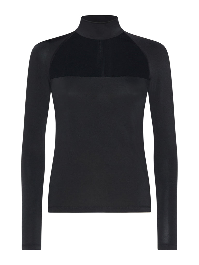 Space Simona Corsellini Maglia a collo alto in jersey e inserto in tulle Moda