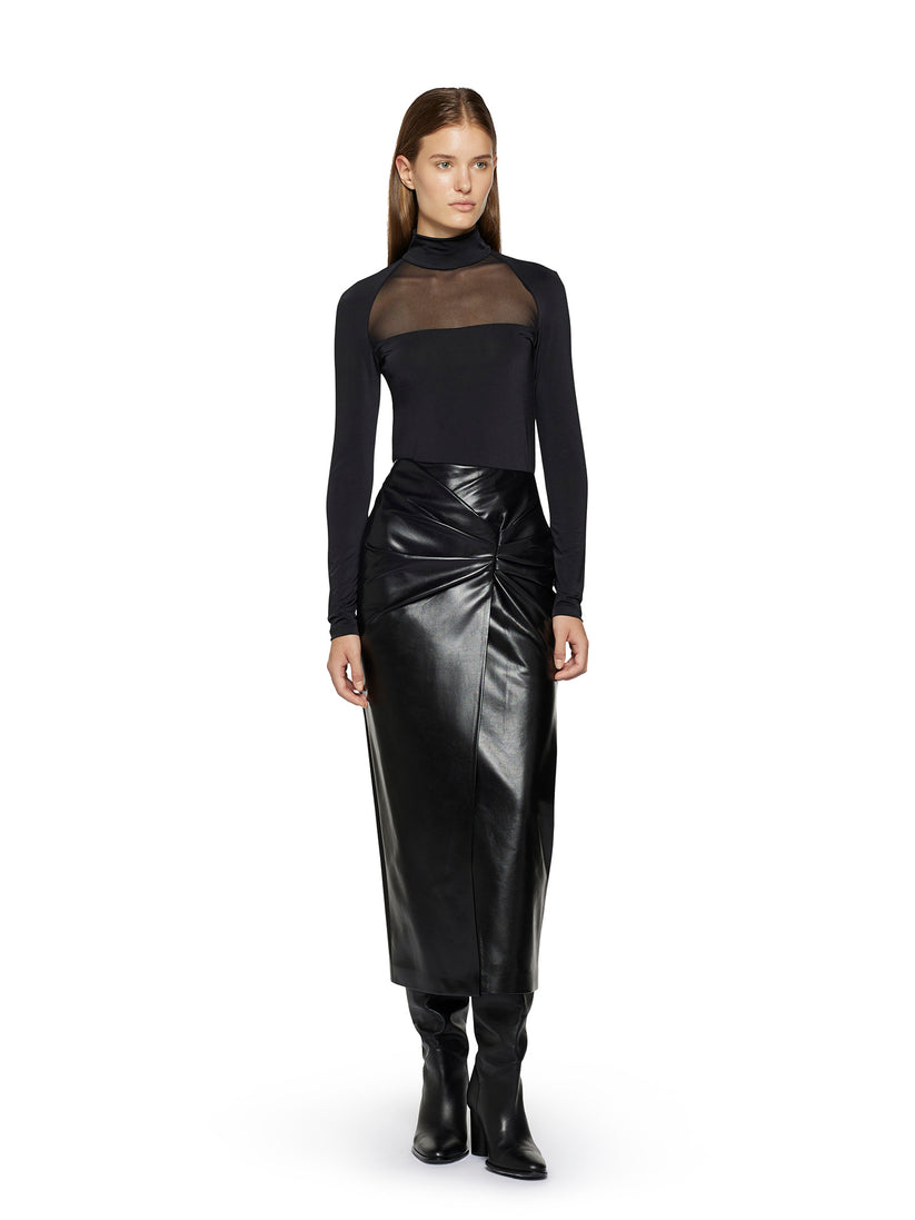 Space Simona Corsellini Maglia a collo alto in jersey e inserto in tulle Moda