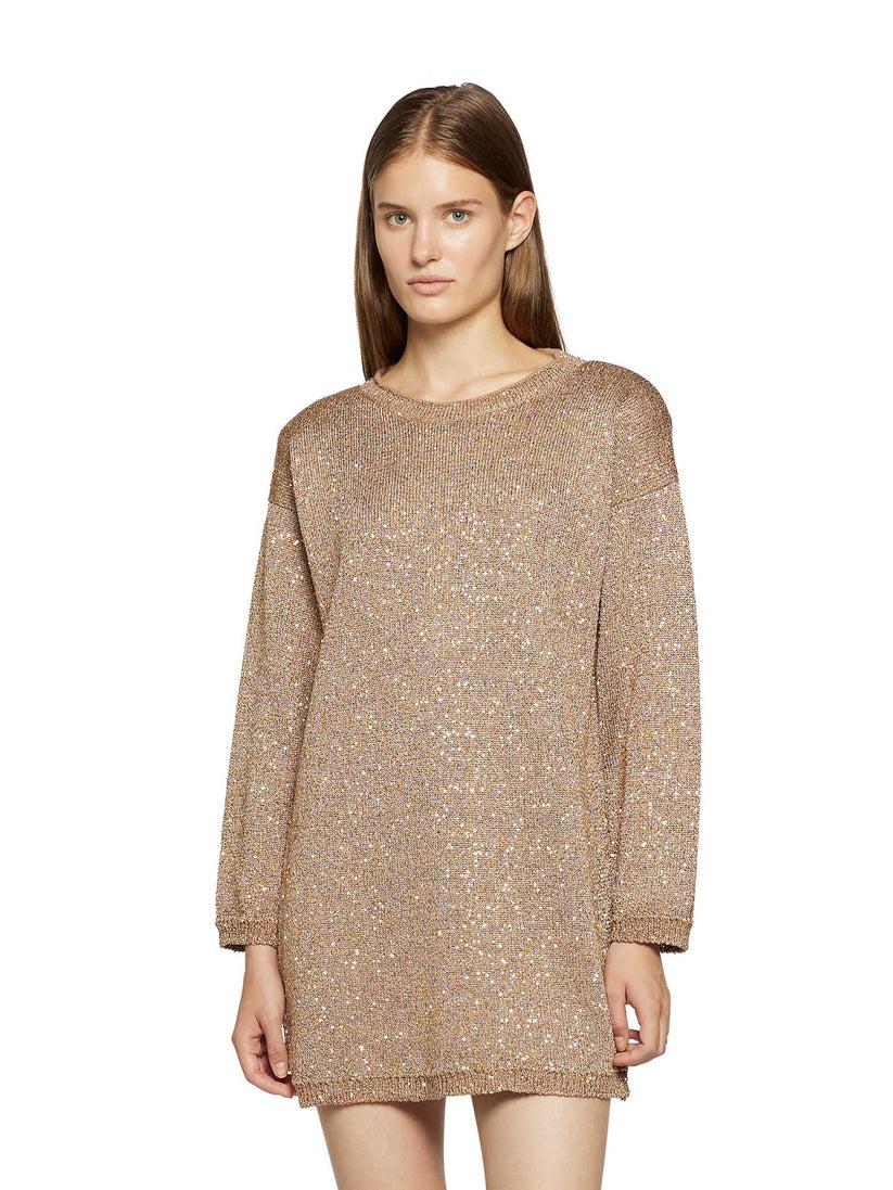 Space Simona Corsellini Abito in paillettes con over dietro 2025