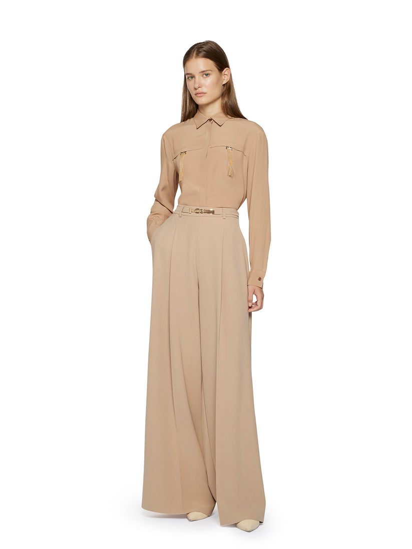 Space Simona Corsellini Pantalone largo con fibbia oro Prezzo Ridotto