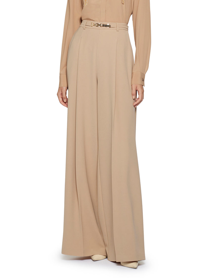 Space Simona Corsellini Pantalone largo con fibbia oro Prezzo Ridotto