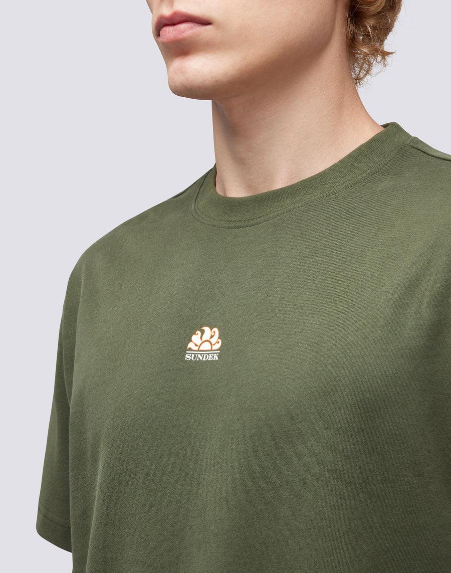 Sundek t-shirt girocollo in cotone con logo M667TEJS700-30201 Economico