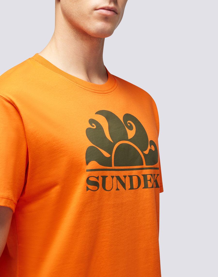 Sundek T-SHIRT GIROCOLLO CON STAMPA LOGO m021tej7800-55001 Vendita Economica