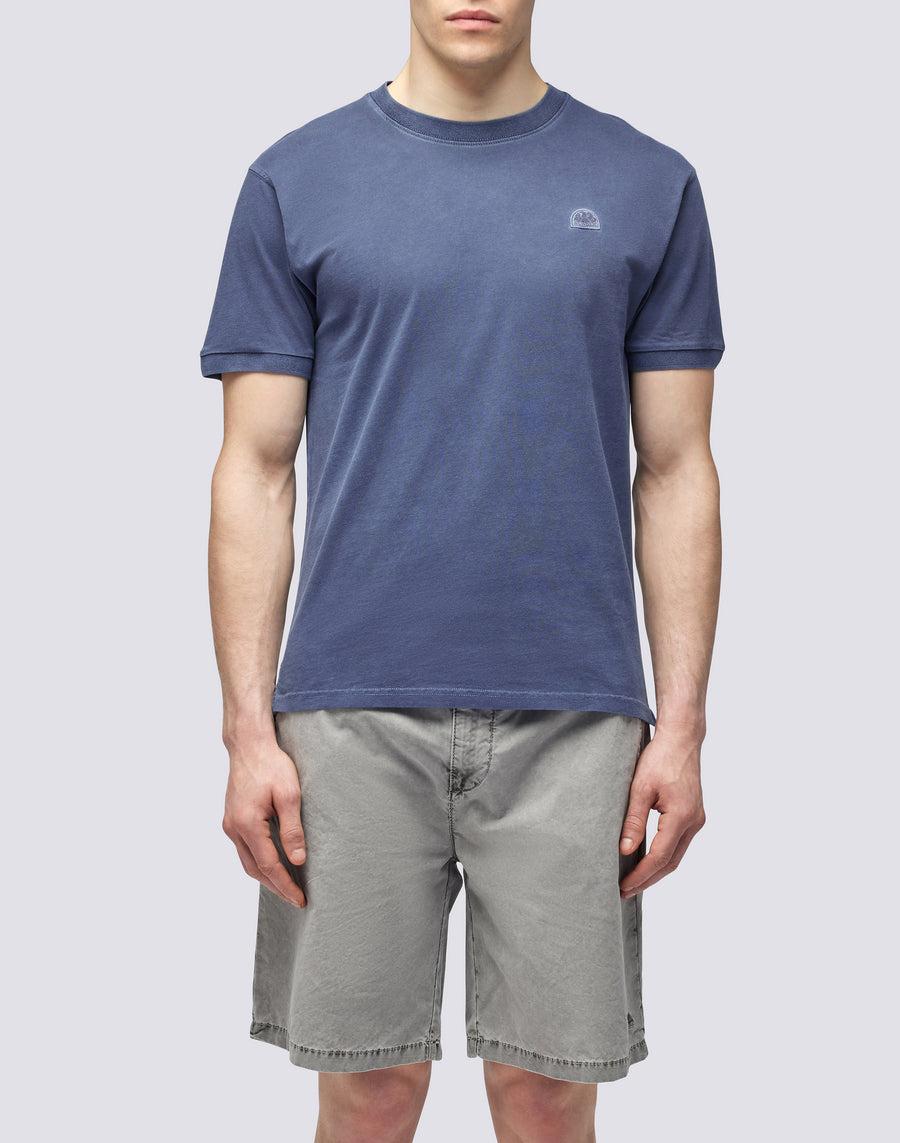 Sundek T-SHIRT NEW DEY GIROCOLLO TINTO CAPO CON LOGO m108tej78tc-00701 In Vendita