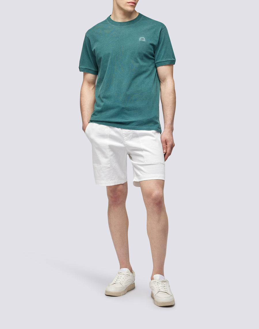 Sundek T-SHIRT NEW DEY GIROCOLLO TINTO CAPO CON LOGO m108tej78tc-86301 Saldi