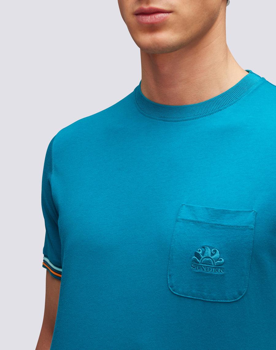 Sundek T-SHIRT FINN GIROCOLLO CON TASCHINO m775tej7800-01203 Saldi Di Fabbrica