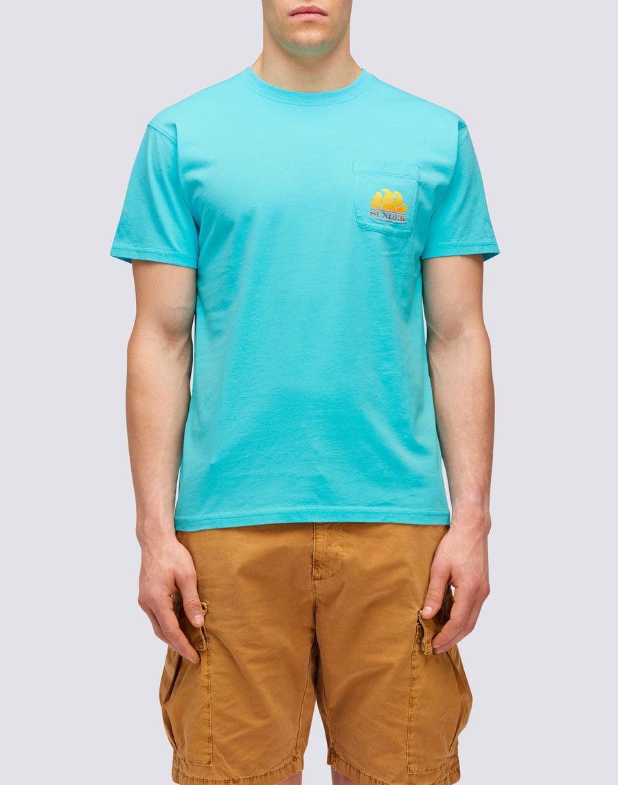 Sundek T-SHIRT NEW HERBERT GIROCOLLO CON MAXI-LOGO m028tej7800-05200 Promozione