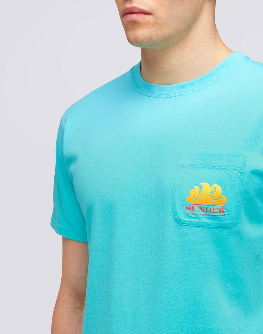 Sundek T-SHIRT NEW HERBERT GIROCOLLO CON MAXI-LOGO m028tej7800-05200 Promozione