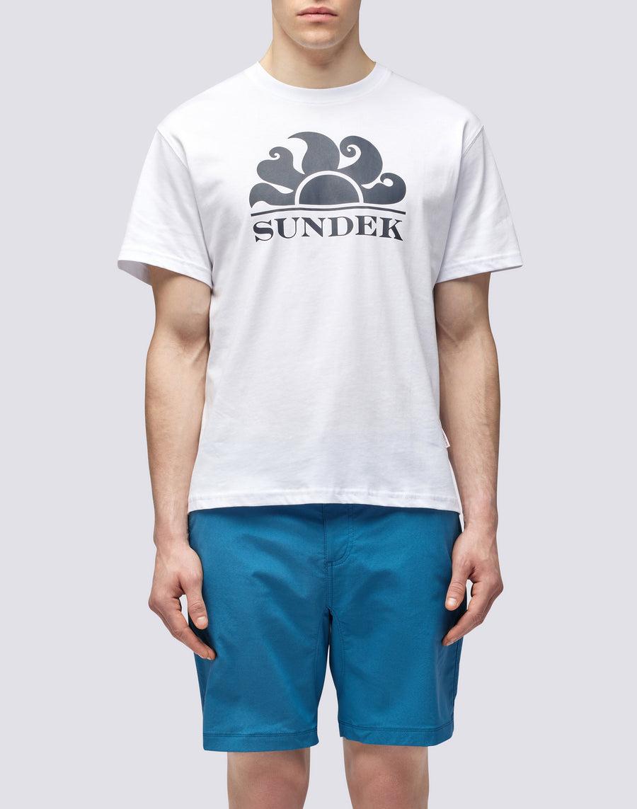 Sundek T-SHIRT GIROCOLLO CON STAMPA LOGO m021tej7800-00607 Moda