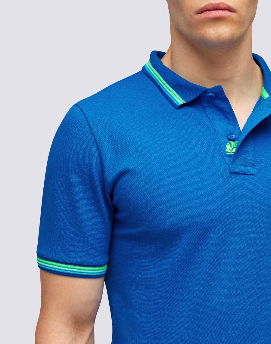 Sundek POLO BRICE IN COTONE PIQUET CON DETTAGLI TRICOLOR m779plj6500-a2201 Spedizione Gratuita