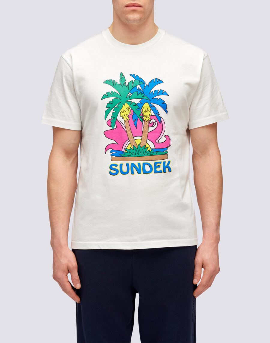 Sundek T-SHIRT ISLAND PRINT m613tejr900-03900 Novità