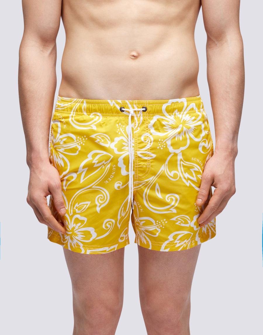 Sundek COSTUME A PANTALONCINO CORTO VITA ELASTICATA STAMPA ARCHIVE HIBISCUS m504bdta1ia-a29ia Pezzi Unici
