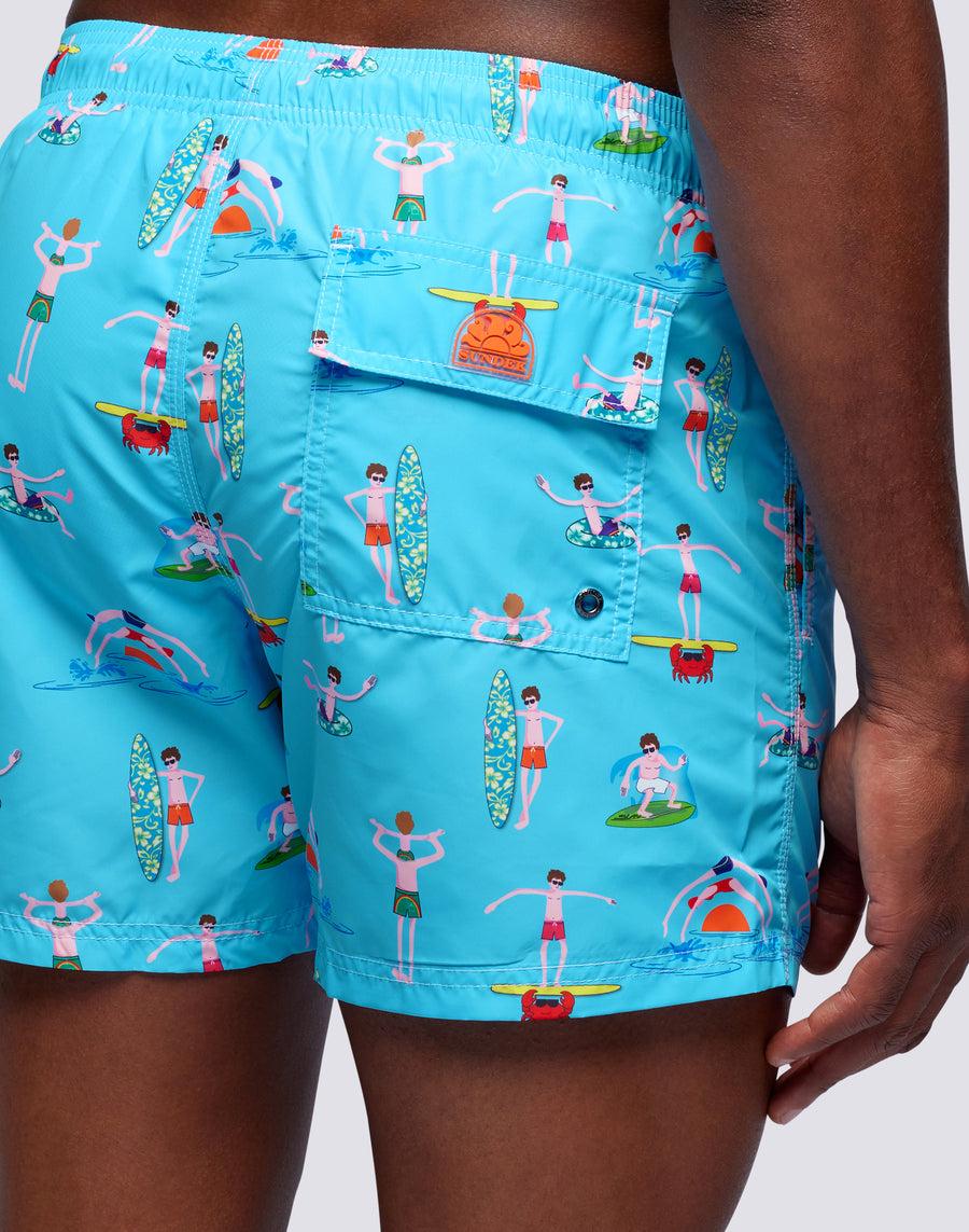 Sundek costume da bagno corto a vita elasticata microstampa beach boy m633bdrt4bg-006bg Prezzo Ridotto