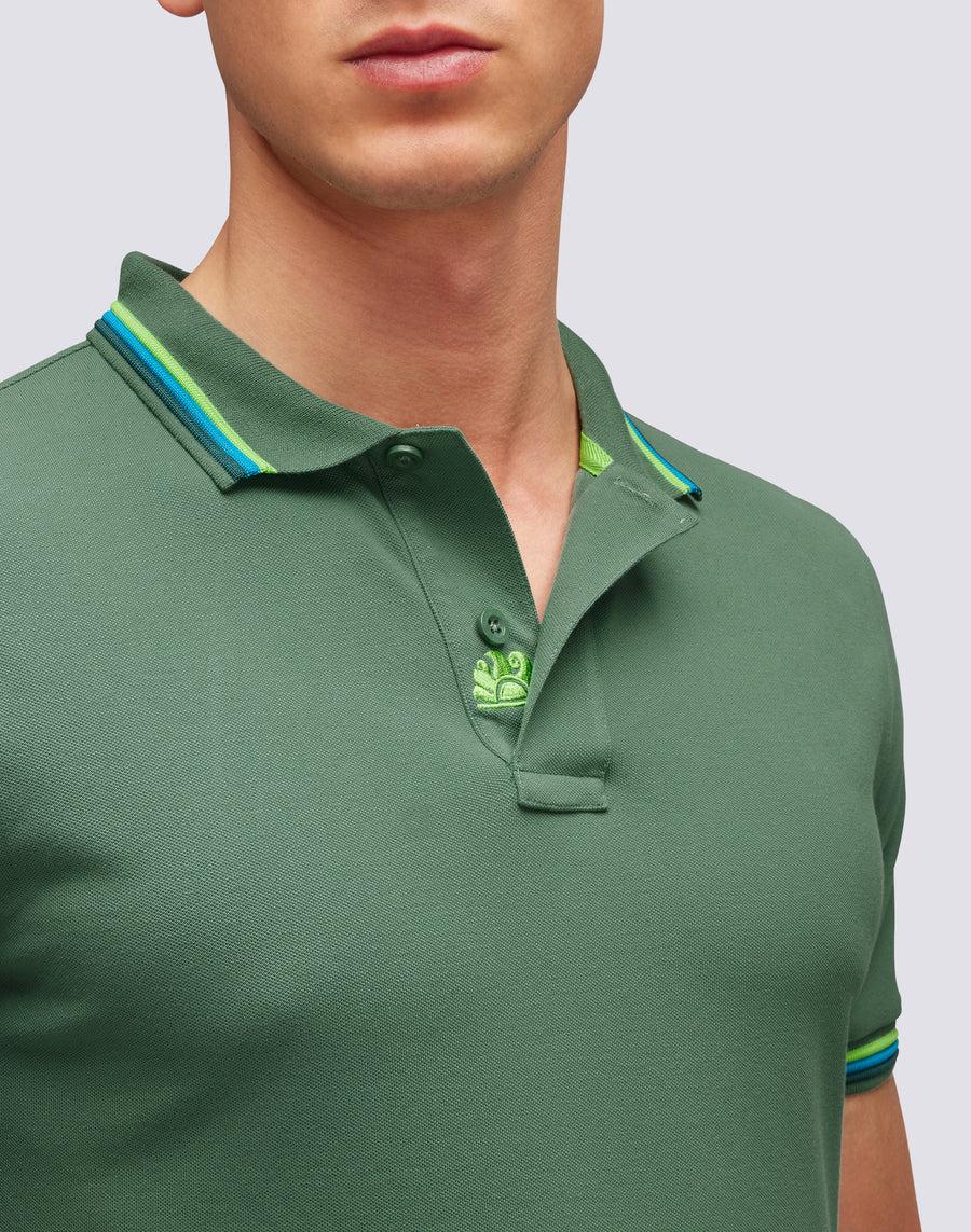 Sundek POLO BRICE IN COTONE PIQUET CON DETTAGLI TRICOLOR m779plj6500-a1601 In Saldo