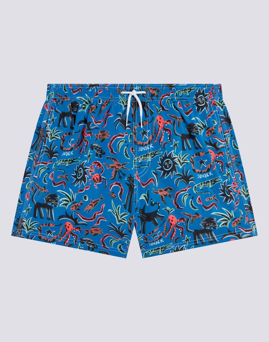 Sundek costume da bagno corto vita elasticata stampa safari surprise repreve® m504bdrt3li-004li Fino Al -60%