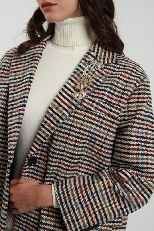 Susy Mix Giacca Over Check con Spille Convenienza