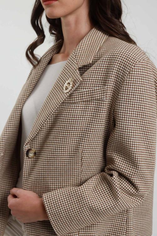 Susy Mix Giacca Over Quadri Sconto