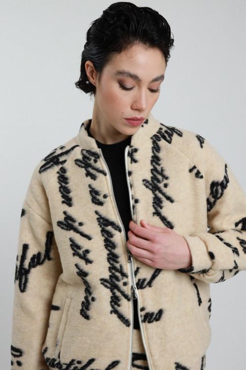 Susy Mix Bomber in Lana Cotta In Vendita