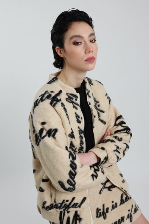 Susy Mix Bomber in Lana Cotta In Vendita