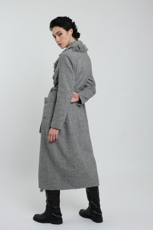 Susy Mix Cappotto con Frange In Saldo