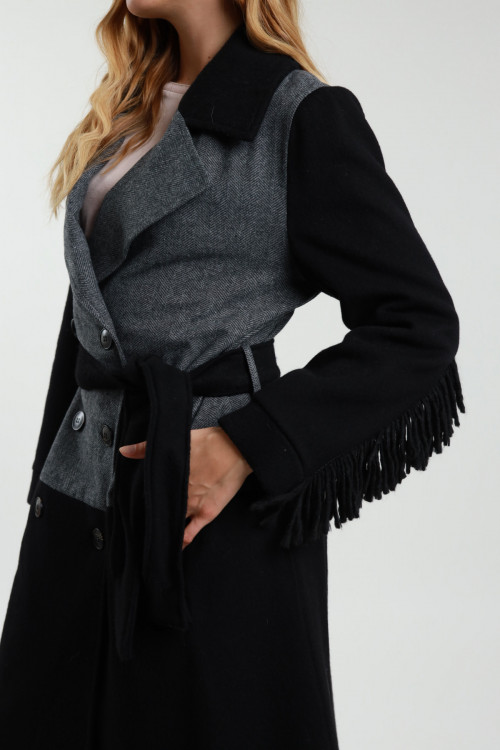 Susy Mix Cappotto Con Cintura In Linea