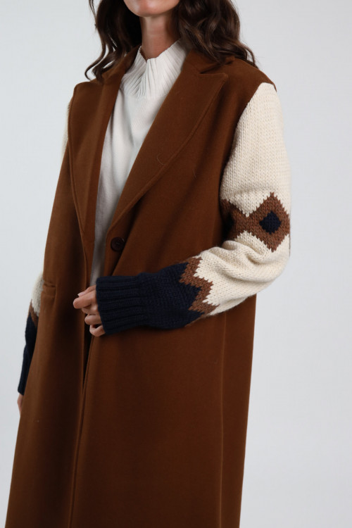 Susy Mix Cappotto Maniche Maglia Spedizione Gratuita