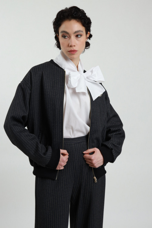 Susy Mix Bomber Gessato Consegna Veloce