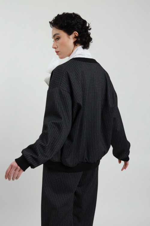 Susy Mix Bomber Gessato Consegna Veloce