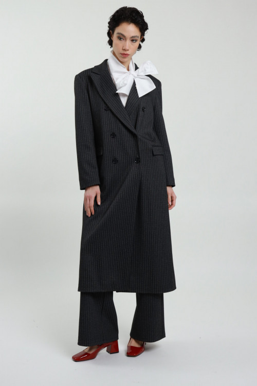 Susy Mix Cappotto Gessato Fino Al -60%