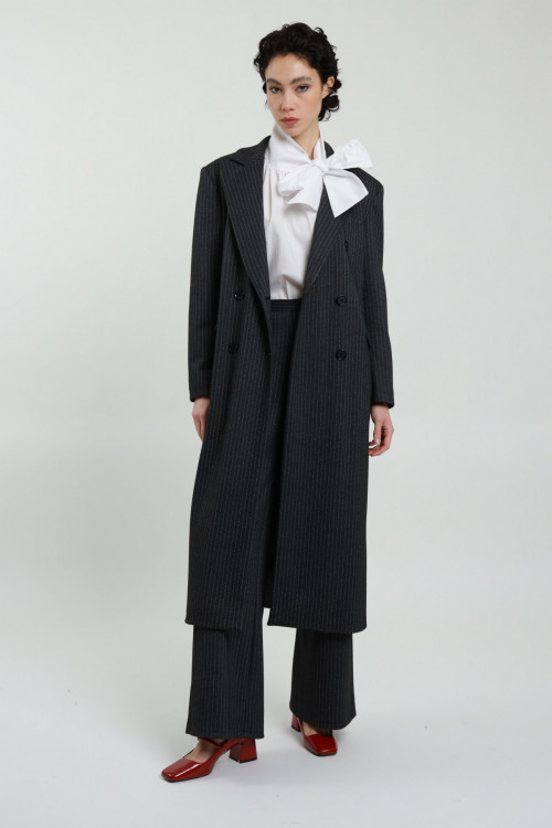 Susy Mix Cappotto Gessato Fino Al -60%