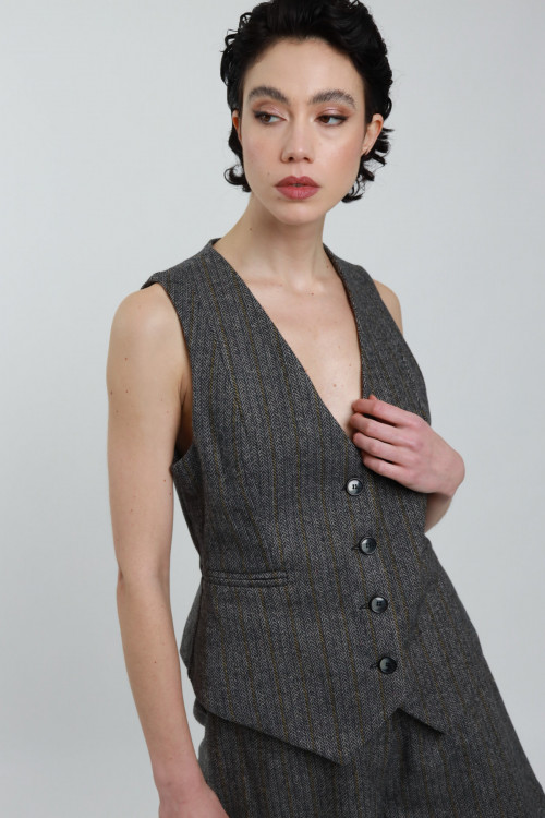 Susy Mix Gilet Spigato Vendita Calda