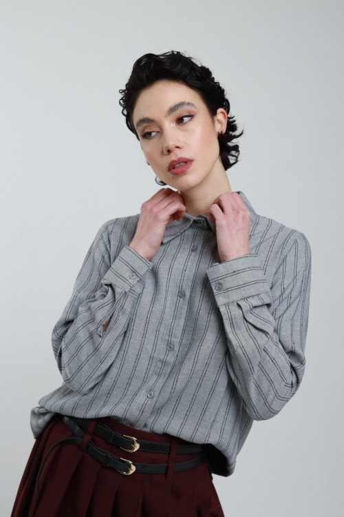 Susy Mix Camicia Gessata Over Italy
